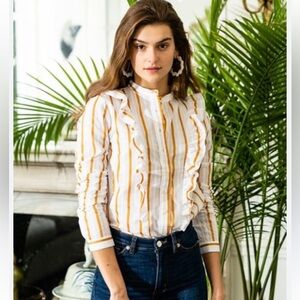 The shirt ruffle button down shirt sz M